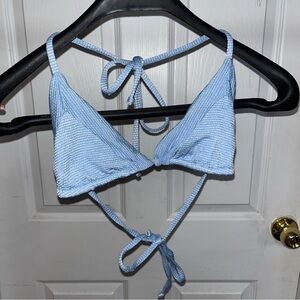 Frankie’s bikinis blue and silver sparkly bikini top